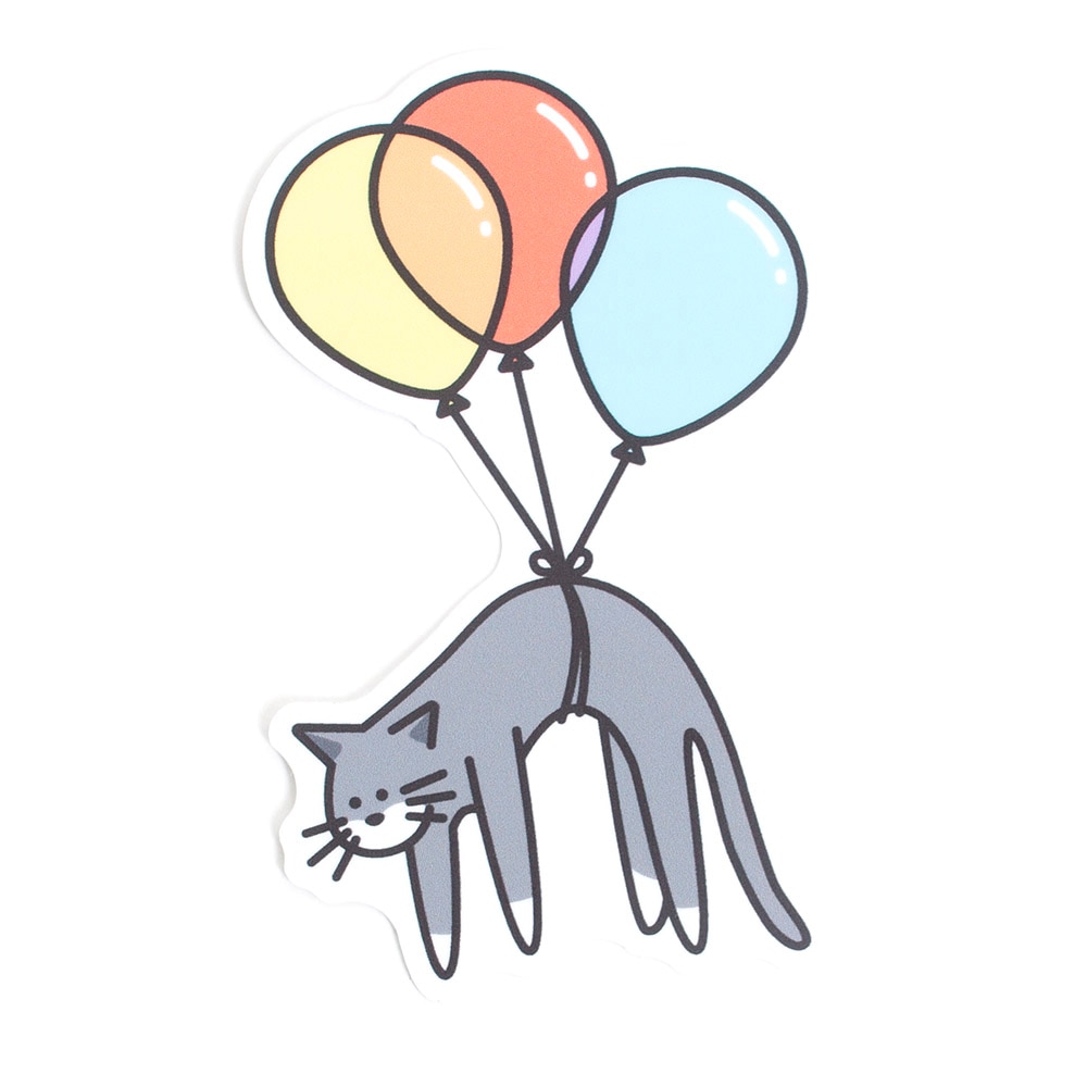 Stickers Northwest, Stickers, Art & School, 3", 521435, Cat with Balloons